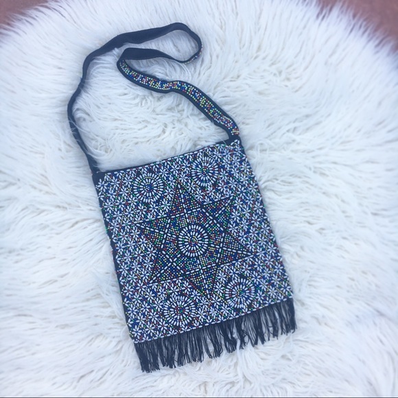 wildarrow Handbags - Wild Vintage Boho Beaded + Fringe Crossbody